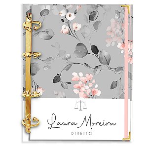 Fichário Agenda:  Profissão Direito Floral Cinza