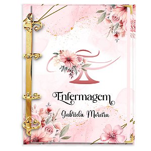 Fichário Agenda:  Profissão Enfermagem Enfemeira -   Rosa