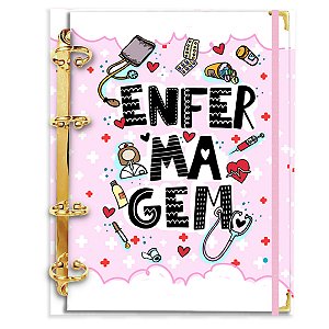Fichário Agenda:  Profissão Enfermagem  Rosa Candy