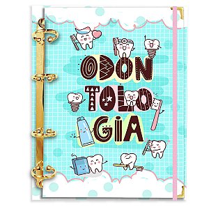 Fichário Agenda: Profissão Logo Odontologia Azul