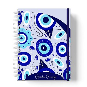 Caderno Capa Dura Personalizado C/Nome :  Olho Grego (CAD-OG02)