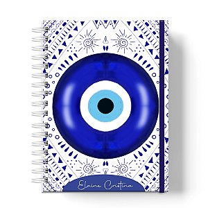 Caderno Capa Dura Personalizado C/Nome :  Olho Grego (CAD-OG03)