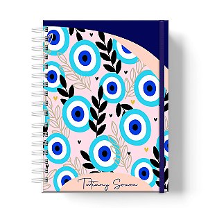 Caderno Capa Dura Personalizado C/Nome :  Olho Grego (CAD-OG04)