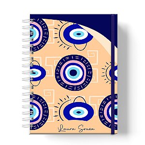 Caderno Capa Dura Personalizado C/Nome :  Olho Grego (CAD-OG05)