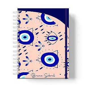 Caderno Capa Dura Personalizado C/Nome :  Olho Grego (CAD-OG06)