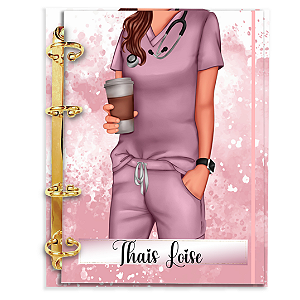 Fichário com 180 folhas: Mulher Roupa Lilás/Rosa PROFISSÃO