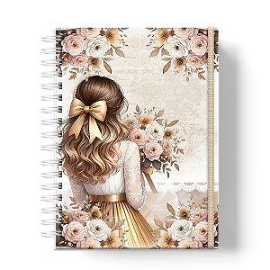 Planner de Estudos: Floral Bege