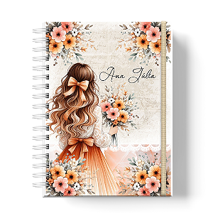 Planner de Estudos: Floral Laranja