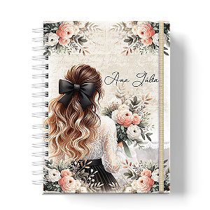 Planner de Estudos: Floral Laço Preto