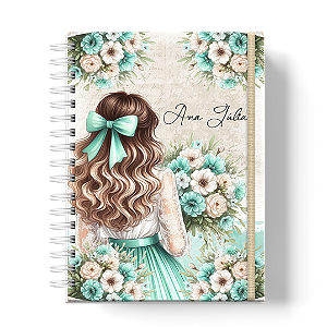 Planner de Estudos: Floral Laço Verde