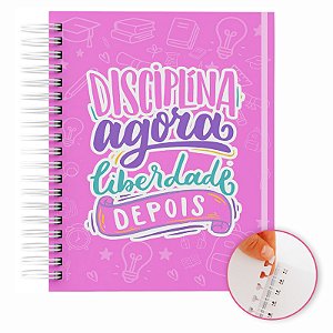 Caderno Reposicionável: 80 Folhas  | Capa Dura | 90g  Personalizado  Capa PINK