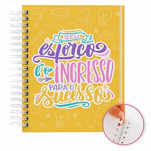 Caderno Reposicionável: 80 Folhas  | Capa Dura | 90g  Personalizado  Capa Amarela