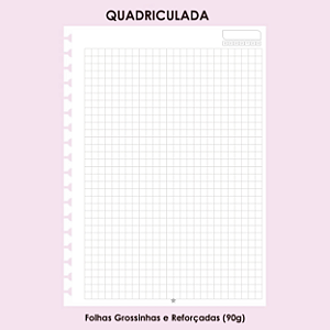 Refil Quadriculado - Caderno Reposicionável Inteligente 50 Folhas | 90g