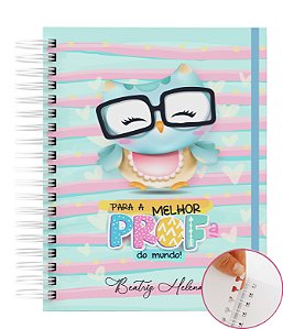 Caderno Reposicionável: 80 Folhas  | Capa Dura | 90g  Personalizado - Professor 01