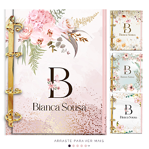 Agenda Fichário Personalizada Reposicionável: Jardim Secreto