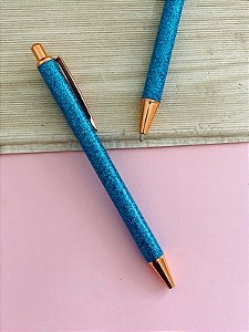 Caneta Luxo Glitter Azul – Não solta glitter nas mãos
