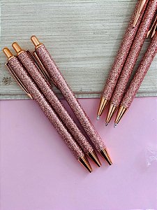 Caneta Luxo Glitter Rose – Não solta glitter nas mãos