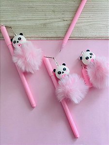 Caneta Panda Rosa- Tinta Azul