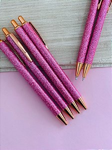 Caneta Luxo Glitter Pink – Não solta glitter nas mãos