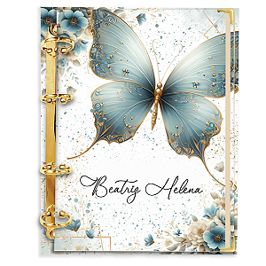 Agenda Fichário Personalizada Reposicionável:  BORBOLETA LUXO