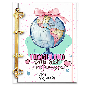 Agenda Fichário Personalizada Reposicionável:  Professor(a) Orgulho