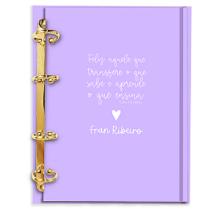 Agenda Fichário Personalizada Reposicionável:  Professor(a) Lilás