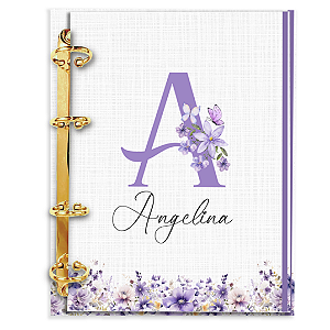 Agenda Fichário Personalizada Reposicionável:  Inicial do seu nome (AF02)