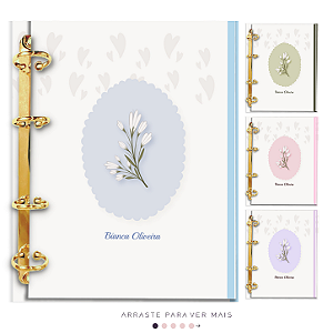 Agenda Fichário Personalizada Reposicionável: Flor de Algodão