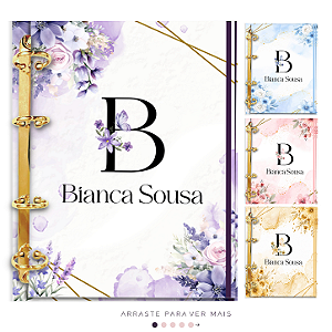 Agenda Fichário Personalizada Reposicionável: Charme Floral