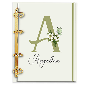 Fichário Personalizado Reposicionável: Coleção Alfabeto - Verde