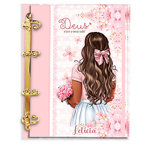 Agenda Fichário Personalizada Reposicionável: Deus é Bom