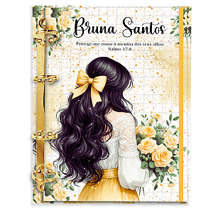 Agenda Fichário Personalizada Reposicionável : Cristã Menina  Amarela