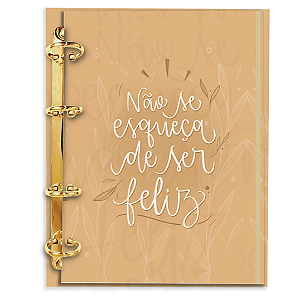 Agenda Fichário Personalizada Reposicionável: Ser Feliz