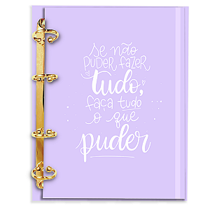 Agenda Fichário Personalizada Reposicionável: Lilas
