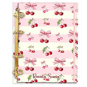 Agenda Fichário Personalizada Reposicionável: Cerejinha 03