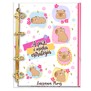 Agenda Fichário Personalizada Reposicionável: Capivara 2