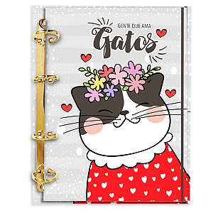 Agenda Fichário Personalizada Reposicionável: Gatinha 3
