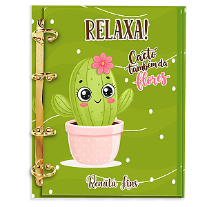 Agenda Fichário Personalizada Reposicionável: Cacto 01