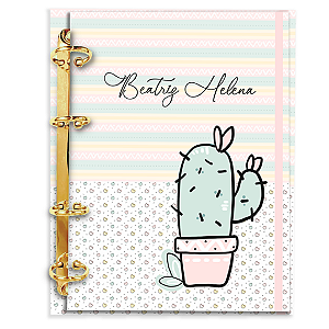 Agenda Fichário Personalizada Reposicionável: Cacto 03