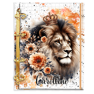 Fichário Personalizado Reposicionável: Leão de Judá - Laranja