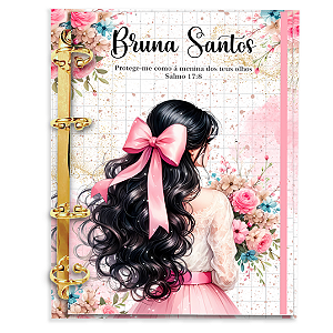 Fichário Personalizado Reposicionável: Cristã Menina Rosa