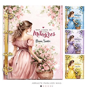 Agenda Fichário Personalizada Reposicionável: Jardim de Milagres