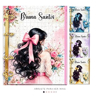 Agenda Fichário Personalizada Reposicionável: Coleção Bella