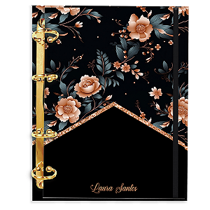 Fichário Personalizado Reposicionável Pautado: Floral 03