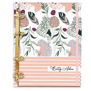 Fichário Personalizado Reposicionável Pautado: Floral 05