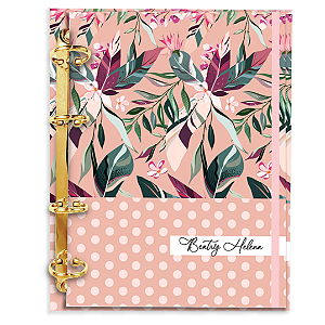 Fichário Personalizado Reposicionável Pautado: Floral 06