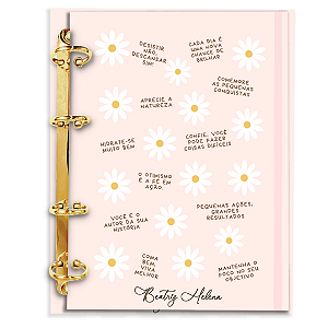 Fichário Personalizado Reposicionável Pautado: Floral 09