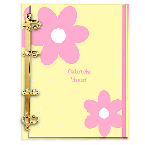 Fichário Personalizado Reposicionável Pautado: Floral AM8
