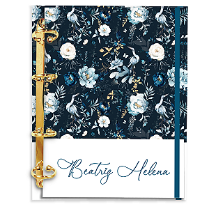Fichário Personalizado Reposicionável Pautado: Floral AZ03