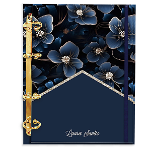 Fichário Personalizado Reposicionável Pautado: Floral AZ06